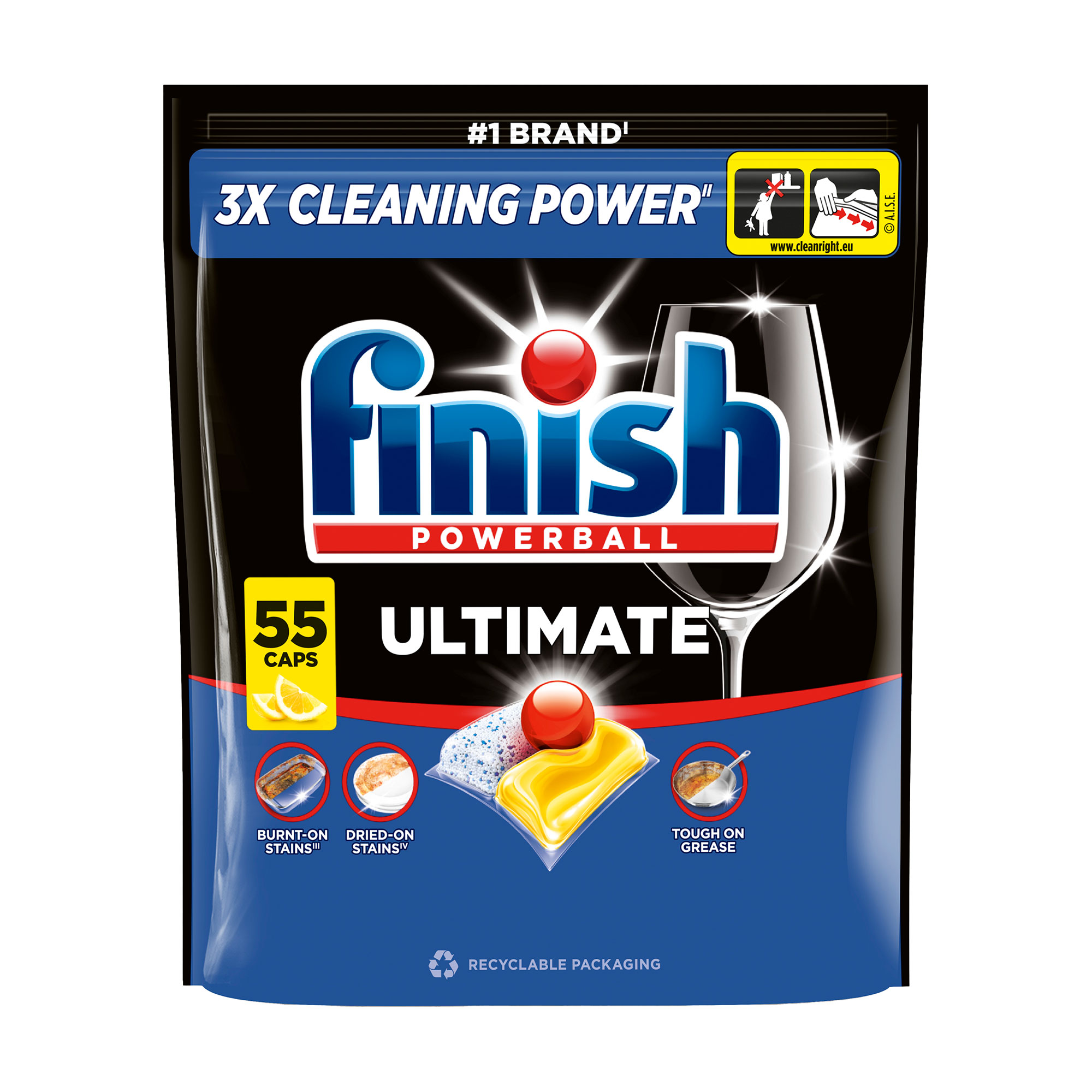 Капсули для миття посуду в посудомийній машині Finish Ultimate Лимон, 55 шт