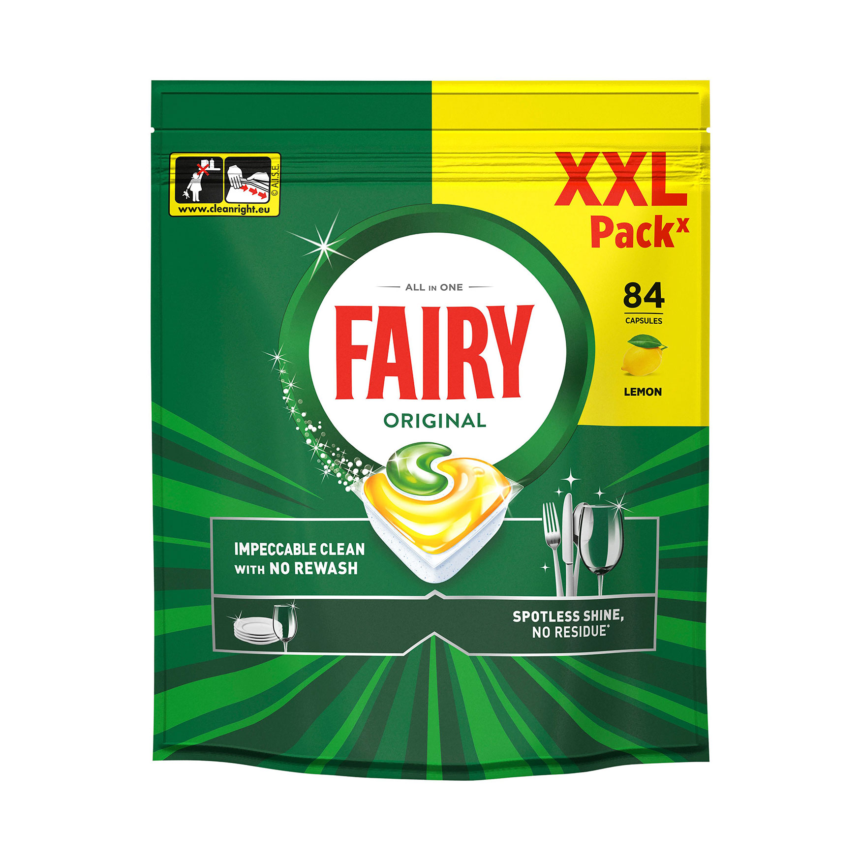 Капсули для посудомийної машини Fairy Original Все в 1, з ароматом лимону, 84 шт